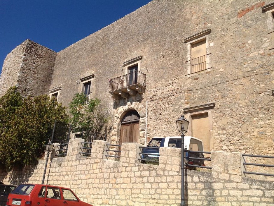 Outside the historical residence of Gangi, near Palermo