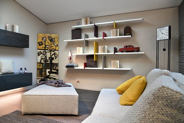Image of a modern living room in an Italian apartment